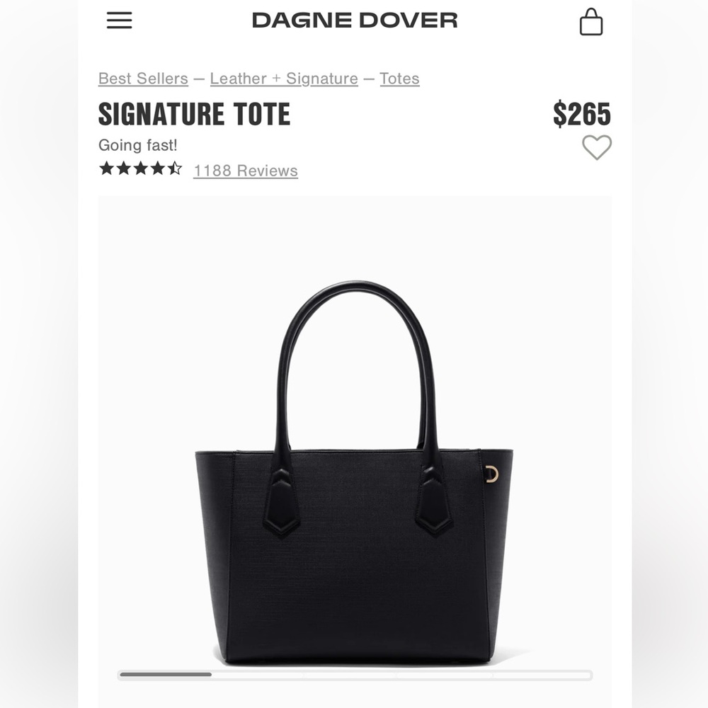 Dagne Dover Black Signature Tote